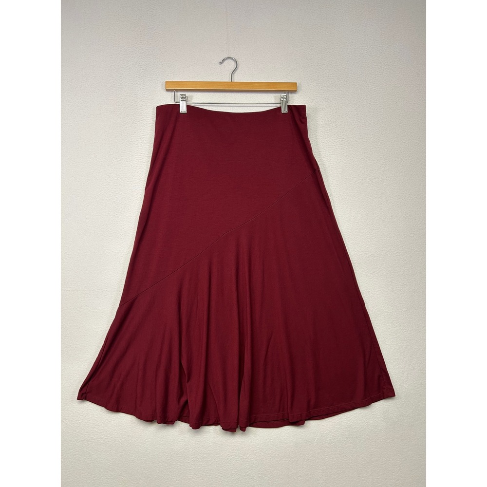 Dark Academia Minimalist American Living Womens L Burgundy A-Line Skirt Western